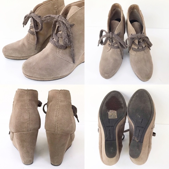 Dolce Vita Gael Lace-up Wedge Bootie Tan Size 8.5 - Picture 7 of 8